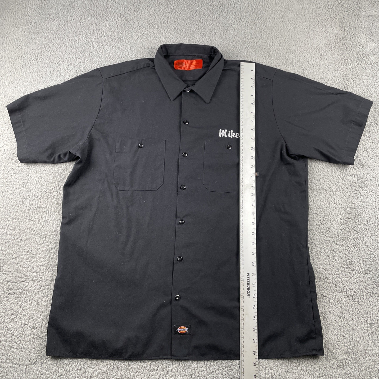 Dickies Custom Rod’s Auto Shop Work Shirt Button Up Embroidered Black XL Blend
