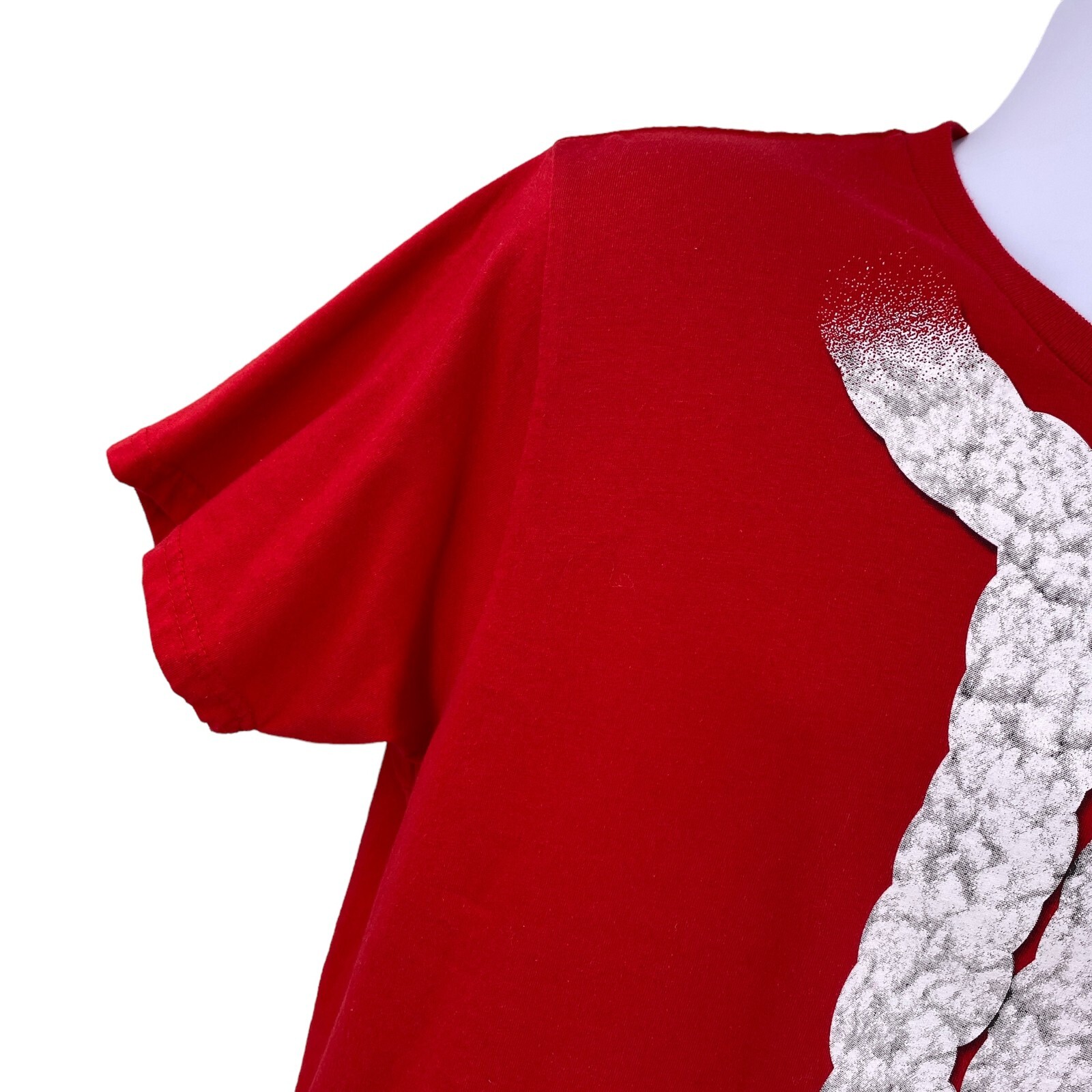 Holiday Time Mens Christmas Santa Claus T-Shirt Tee Size Medium Red Short Sleeve