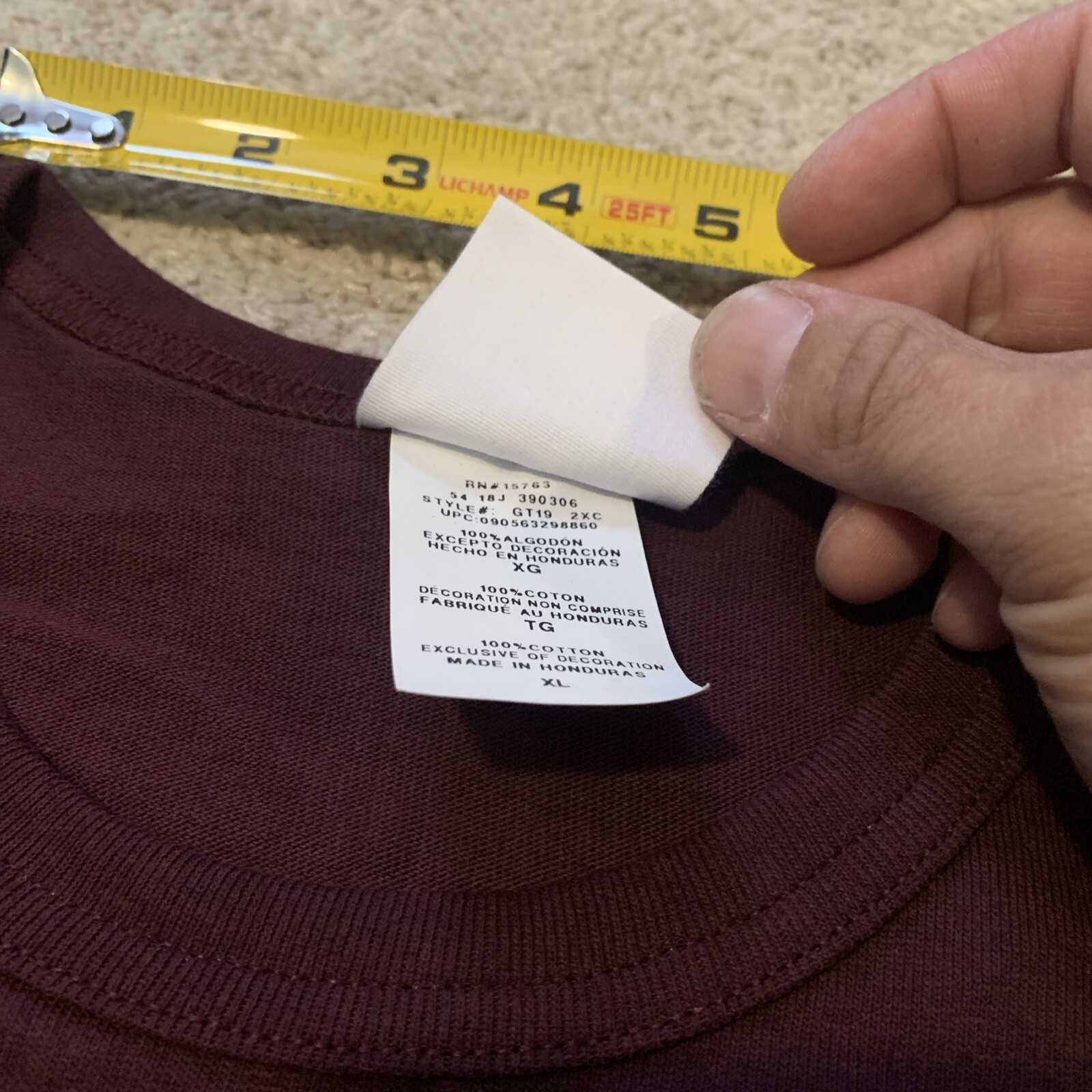 VTG Champion Maroon Plum Heavy Weight Cotton TShirt EXTRA LARGE Unisex Lot Of 12