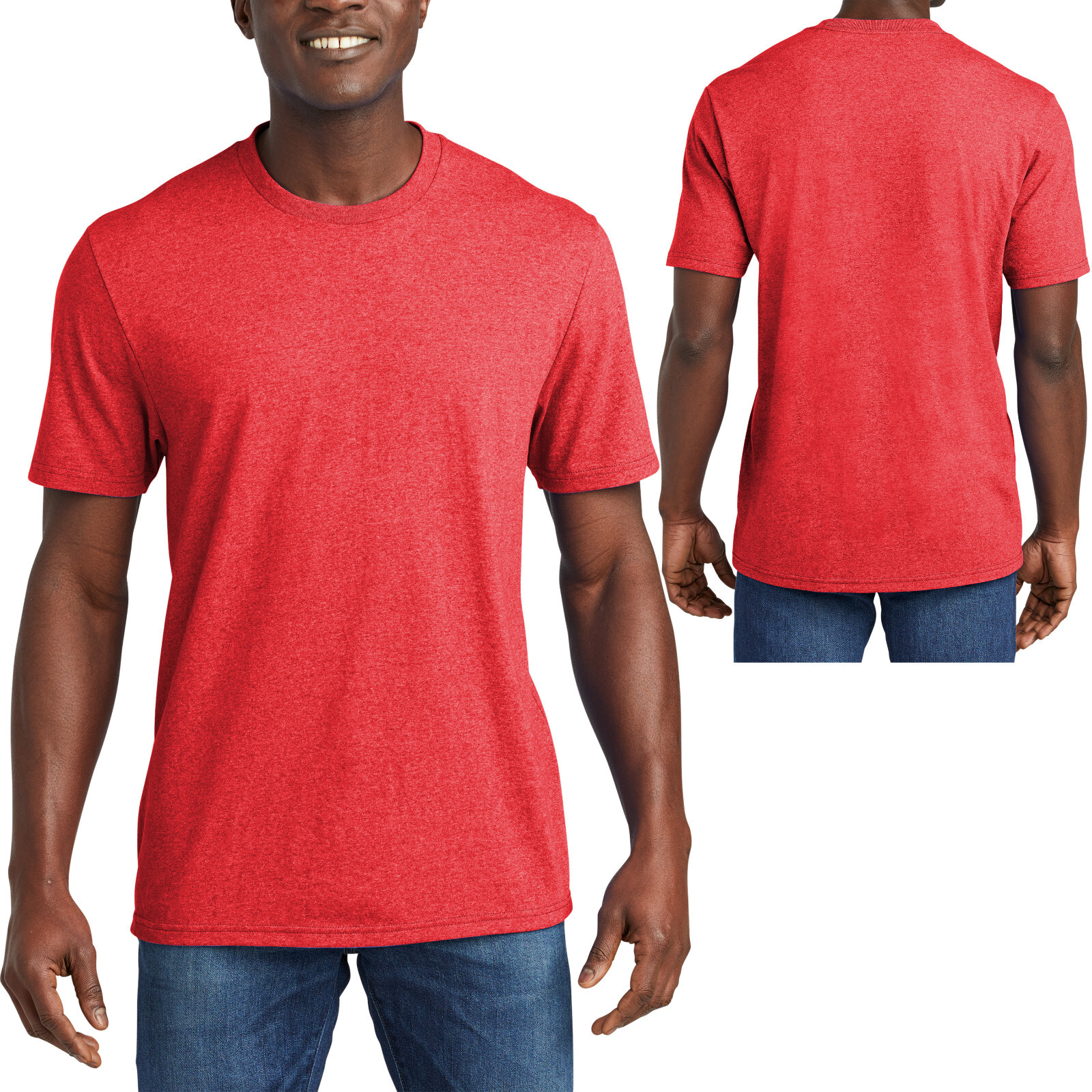 Mens Sustainably Made Tee Heathered Blended T-Shirt XS, S, M, L, XL, 2X, 3X, 4X