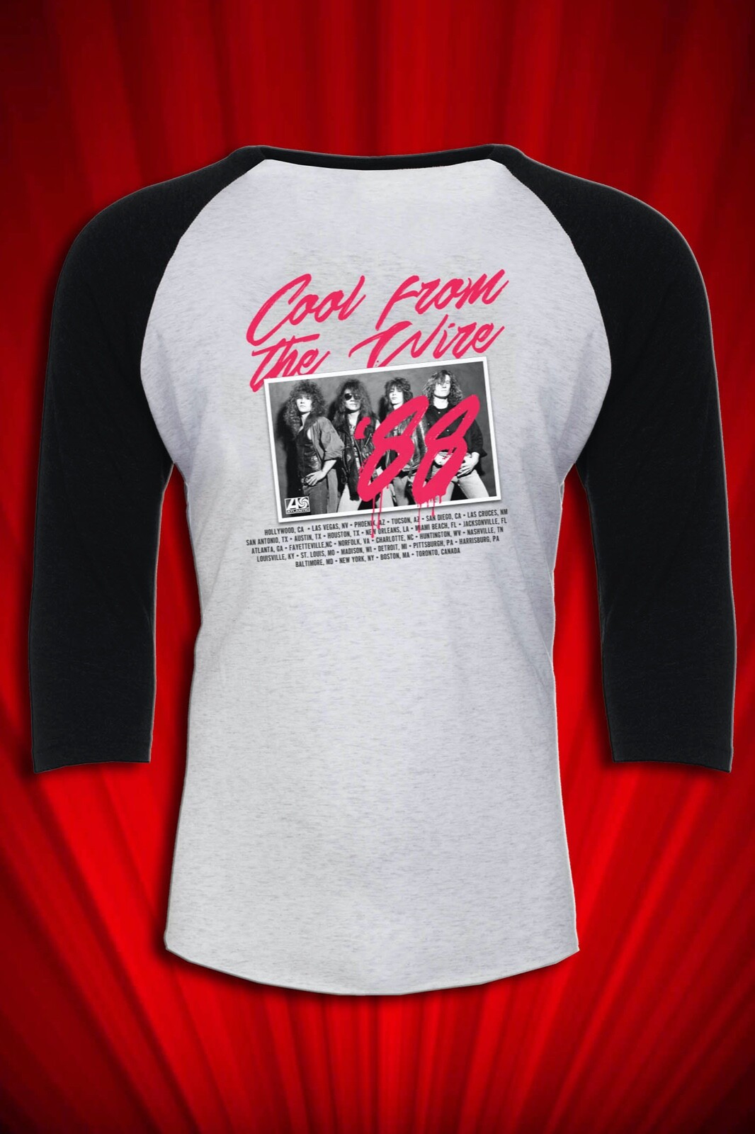 Dirty Looks 1988 Tour Jersey w Dates T-SHIRT FREE S&H USA Cool from Wire Metal