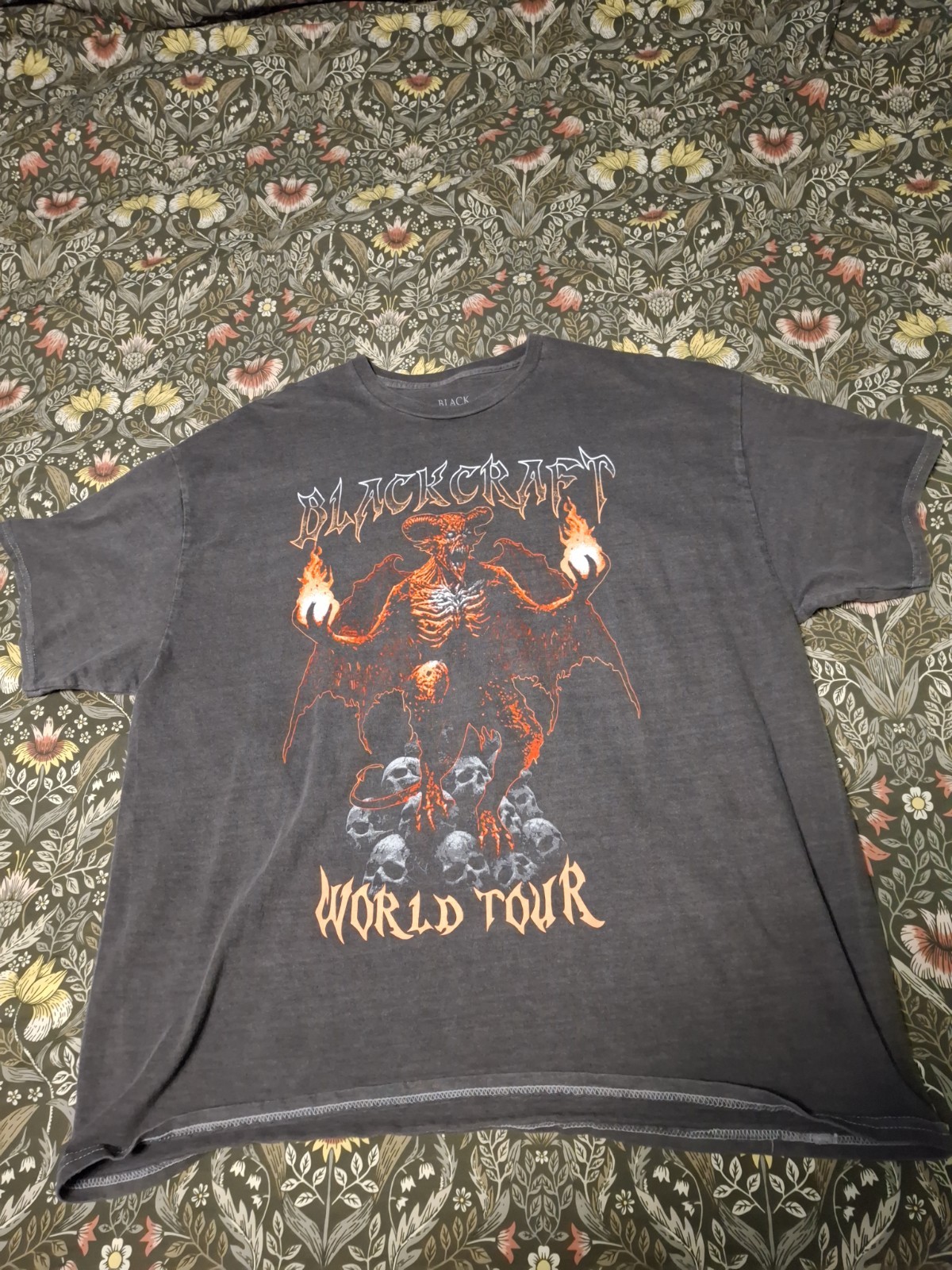 Blackcraft Cult World Tour T Shirt Size XL Gray Short Sleeve Double Sided Gothic