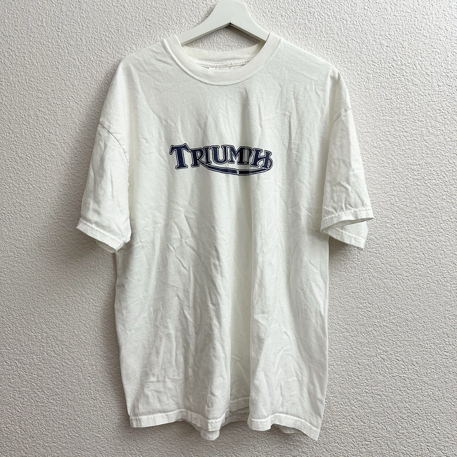 Vintage 90’s Triumph Motorcycles Shirt Men Sz XL White England Bikes