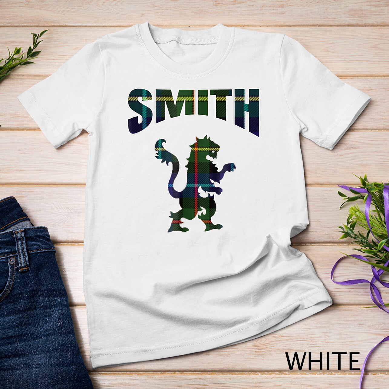 Smith Clan Kilt Tartan T-Shirt Lion Namesake Scottish gift Unisex T-shirt