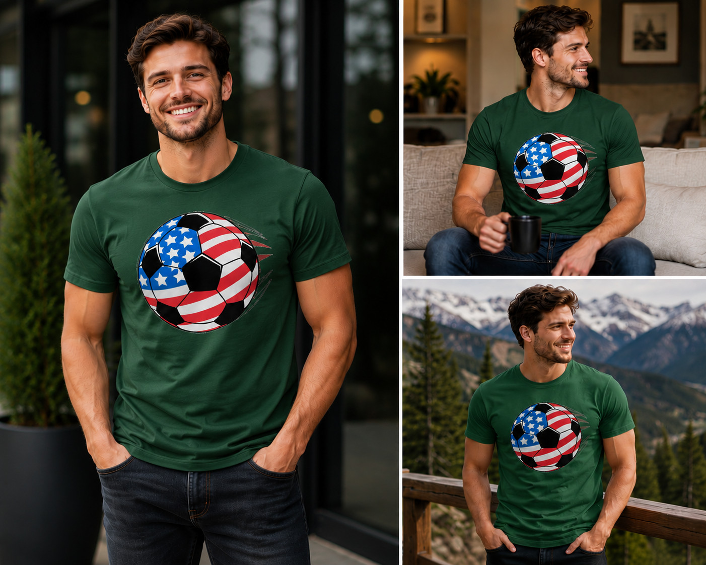 USA Flag Soccer Ball Shirt American Patriotic Football Fan Tee 2026 Unisex