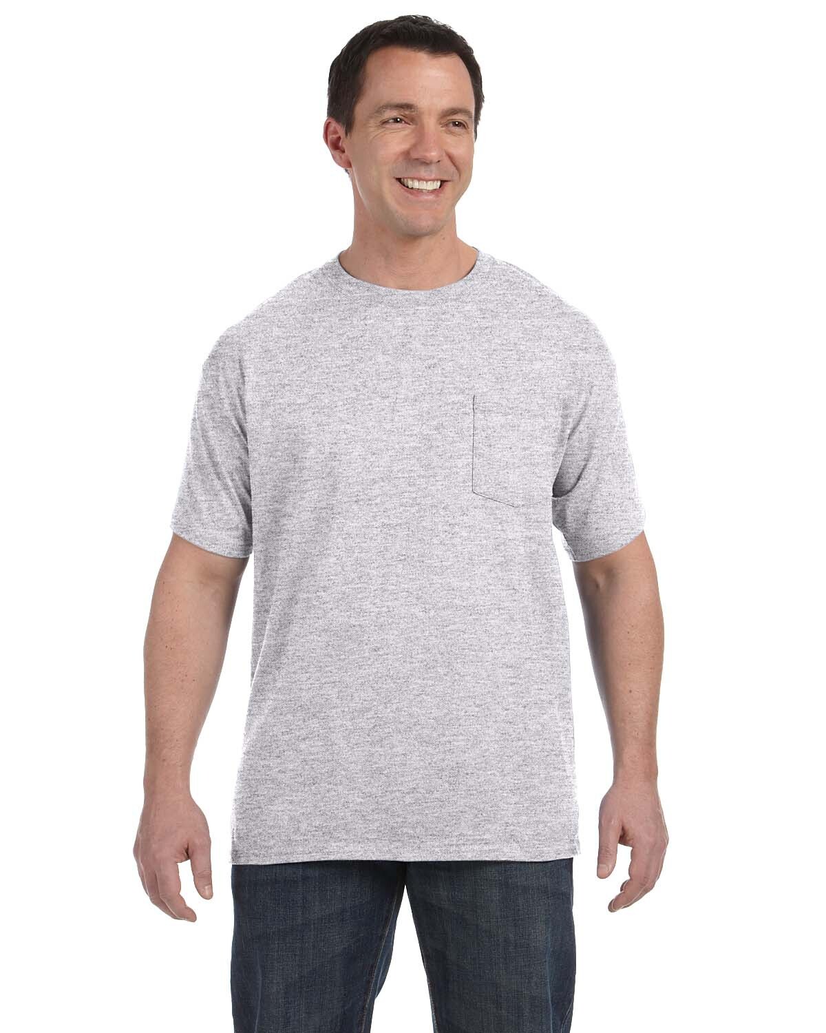 Hanes Men’s 6 oz.100% Preshrunk Cotton Authentic-T Pocket T-Shirt H5590 S-3XL