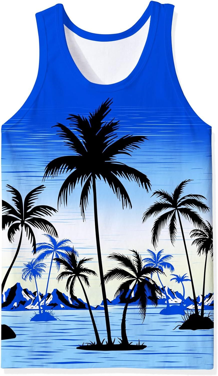 Mens Tank Tops Funny Graphic Summer Sleeveless Tank Top,comfortable, breathable