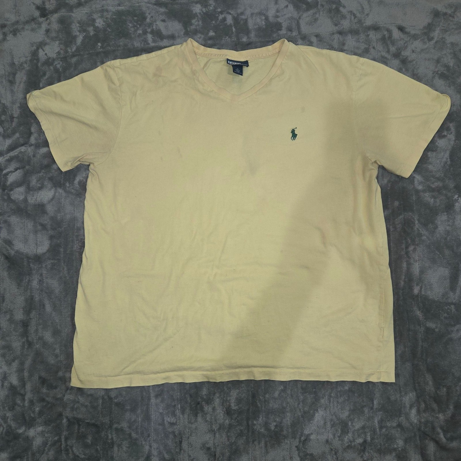 Polo Ralph Lauren Men’s Yellow V-Neck Short Sleeve Cotton T-Shirt