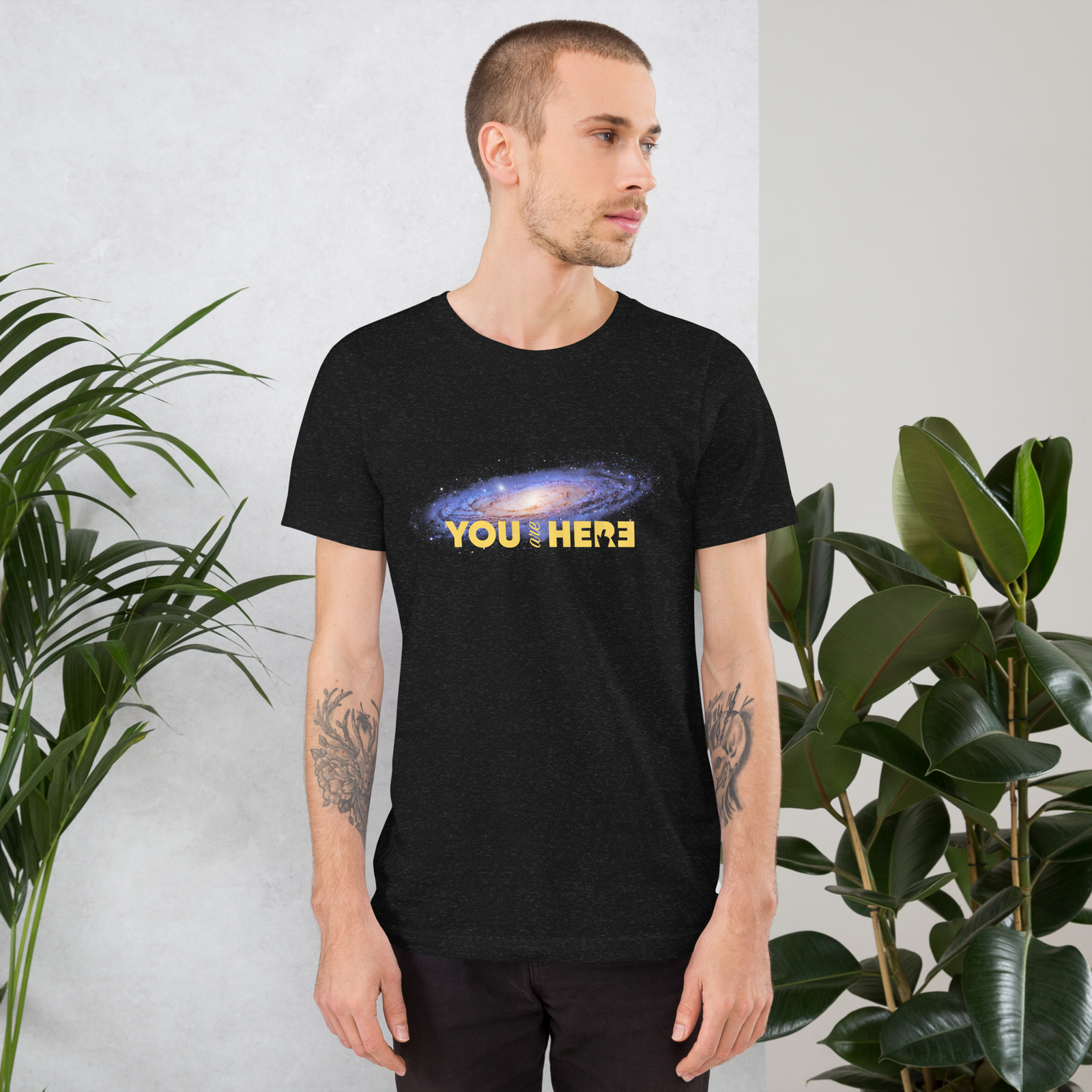 You are here: Milky Way galaxy map — Short-Sleeve Unisex T-Shirt, space t-shirt