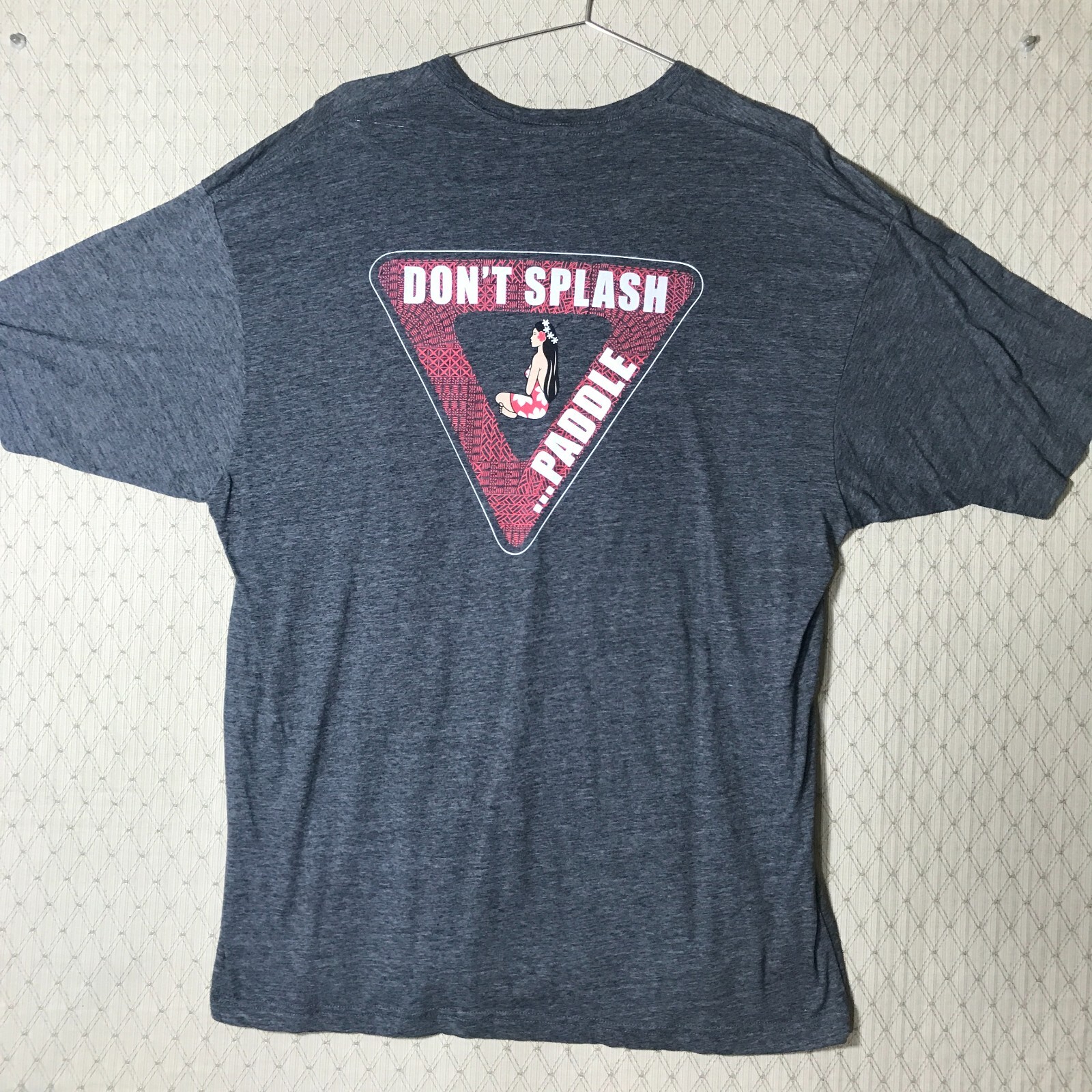 HINANO Tahiti SHIRT 2XL Dont Splash.. Paddle Gray 2-Sided RARE