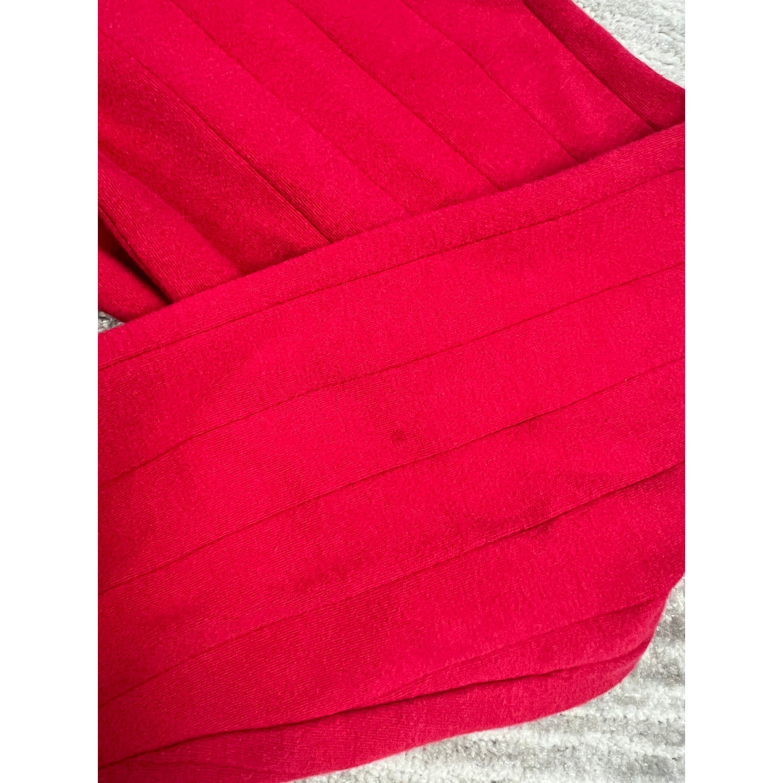 Ivy Crew Shirt Mens XL Red Mock Neck Long Sleeve Vertical Ribbed Knit Casual