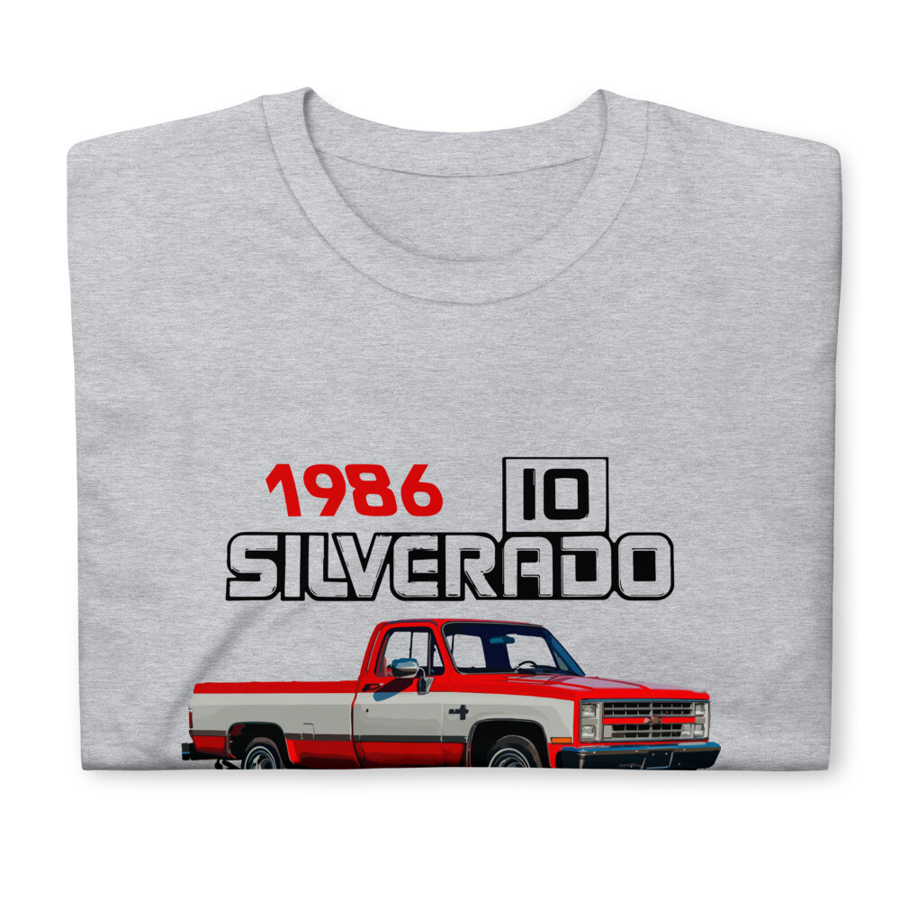 1986 Chevy C10 Silverado Square Body Pickup Truck Short-Sleeve Unisex T-Shirt