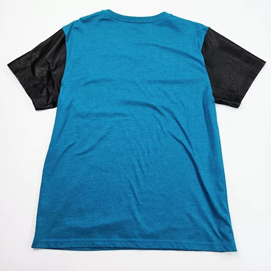X s ive Pocket T Shirt Men -XL Heather Blue Black V-Neck -Going Out Casual Stain