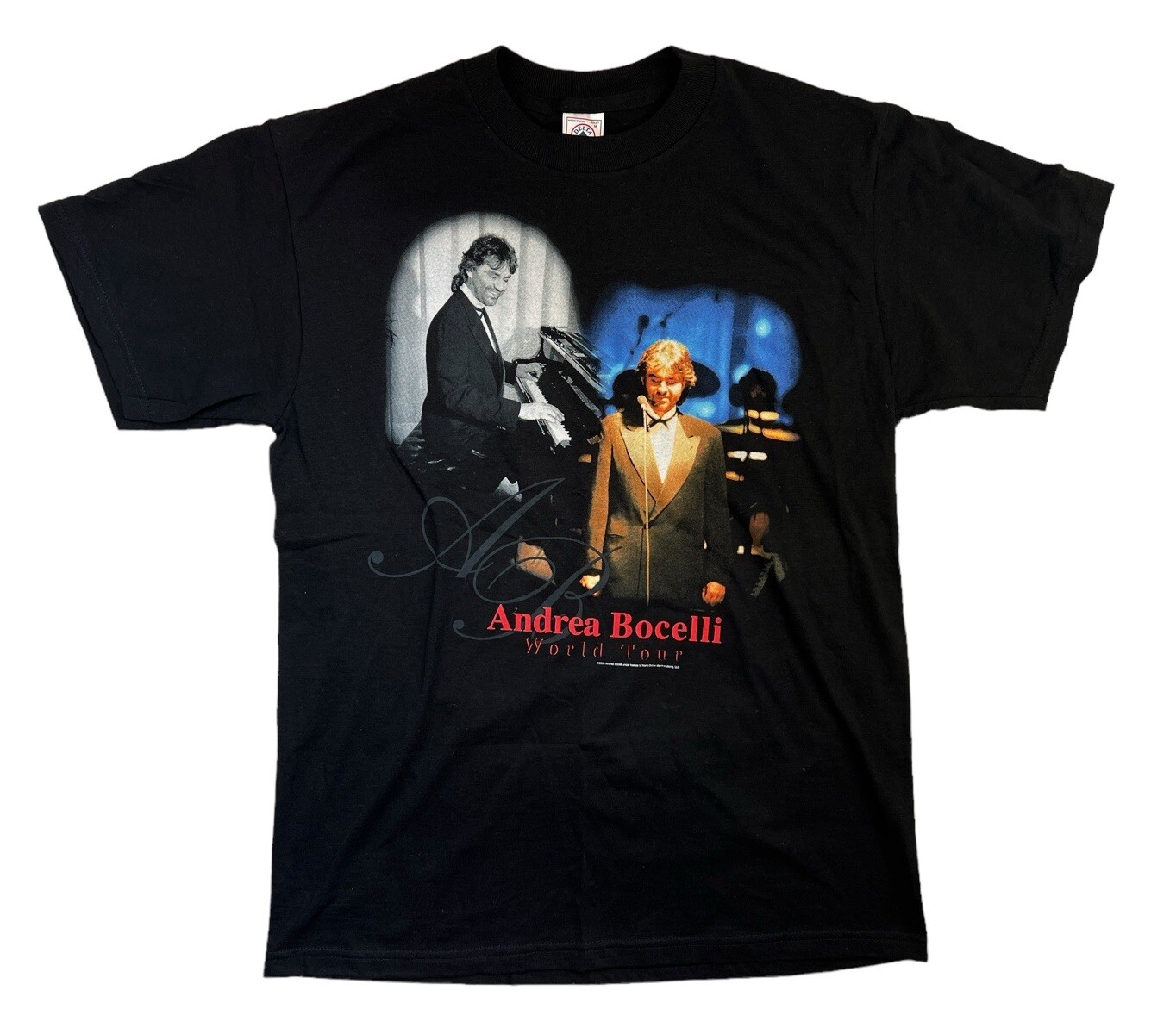 Andrea Bocelli World Tour Graphic Tee T-Shirt Adult Medium Black Delta M Vtg