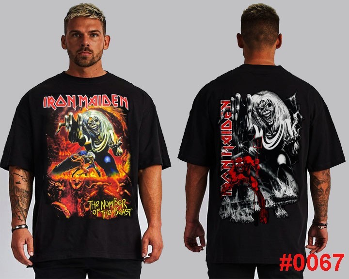 IRON MAIDEN THE NUMBER OF THE BEAST HARD ROCK T SHIRTS FRONT AND BACK PRINT
