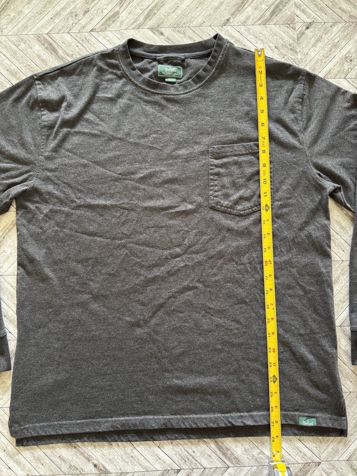 Woolrich T-Shirt Mens Large Black Outdoor Hiking Running Stretch Pocket Logo
