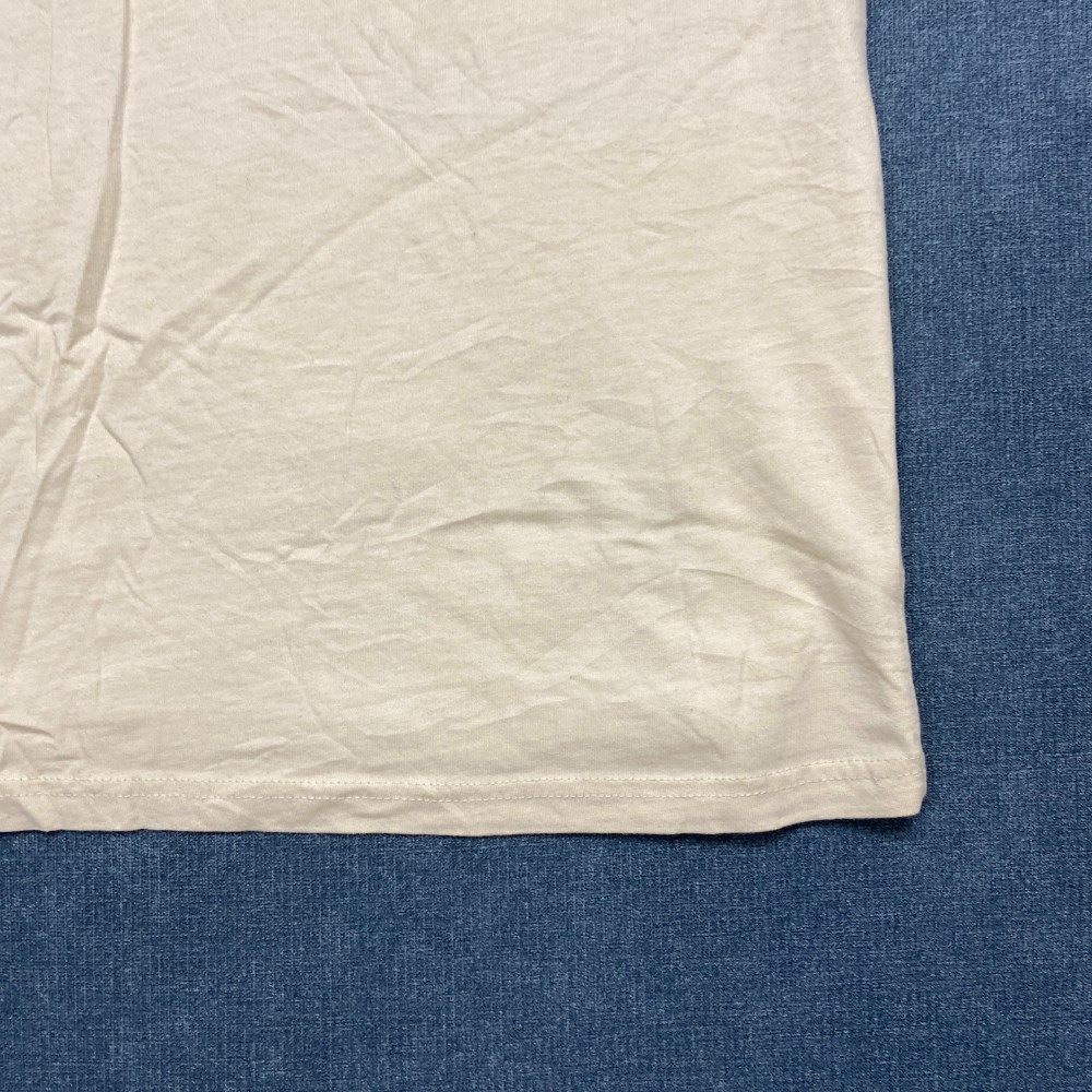 Columbia Sportswear Company T Shirt Mens Small Ivory Cotton Wordmark Logo Tee