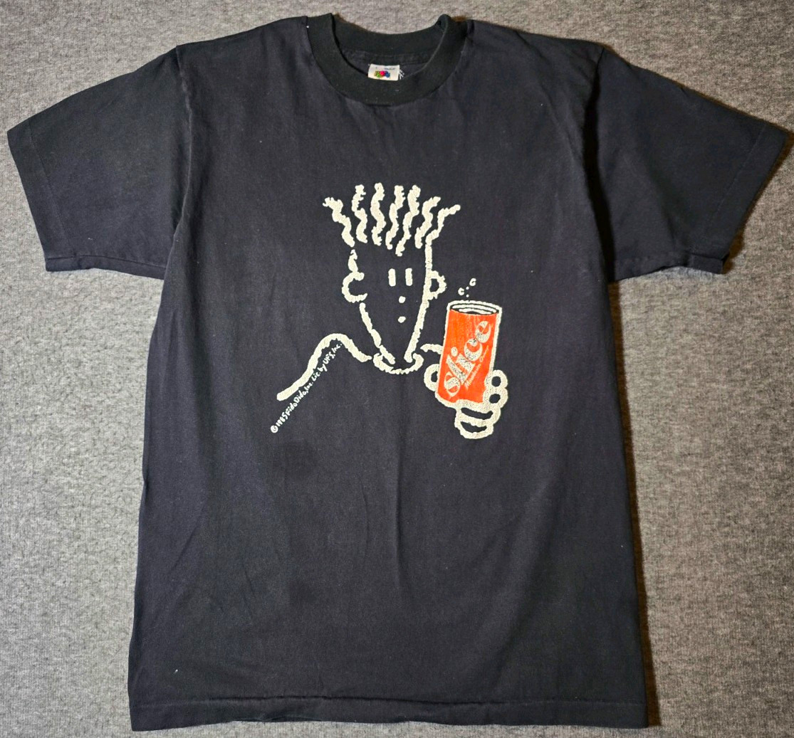 Vtg Slice shirt sz L black 1985 Fido Fido 80s USA made fruit loom 100% cotton