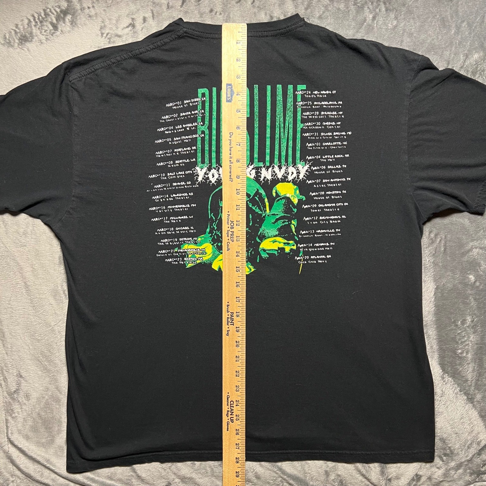 Young Nudy Shirt Black Big Slime 2023 Rap Tour Dates Concert Graphic Tee Mens XL