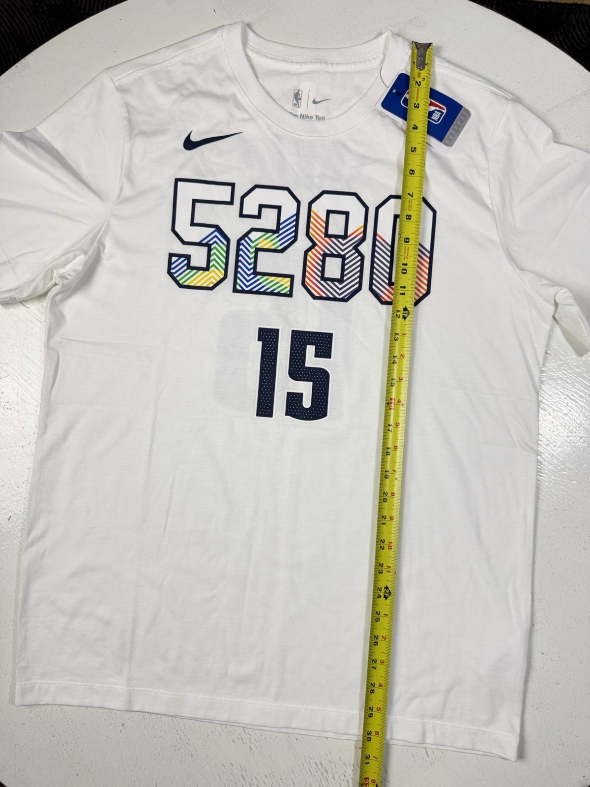 Denver Nuggets Nikola Jokic 15 Nike 5280 City Edition White Shirt Mens Large NBA