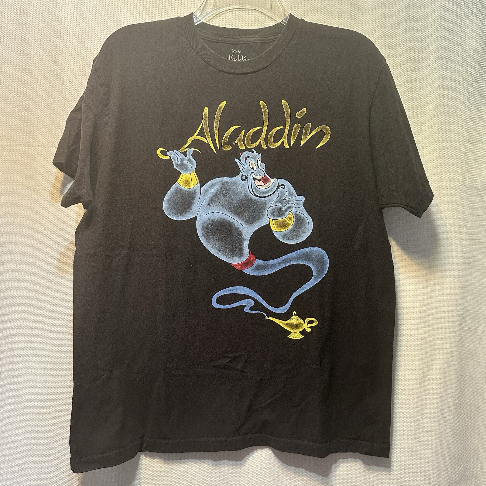 Disney Aladdin T-Shirt Black Adult L Short Sleeve Crew Graphic Tee 100 Cotton