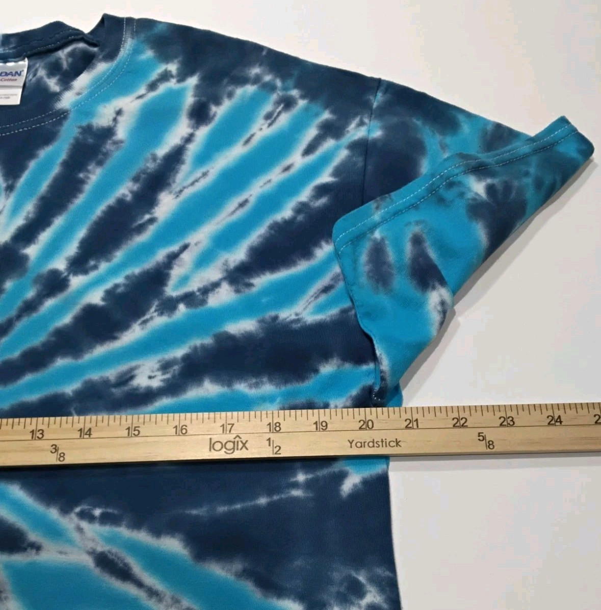 New Tie Dye Men’s T-Shirt Blue Gray Adult Large Multicolor Summer Swirl Spiral