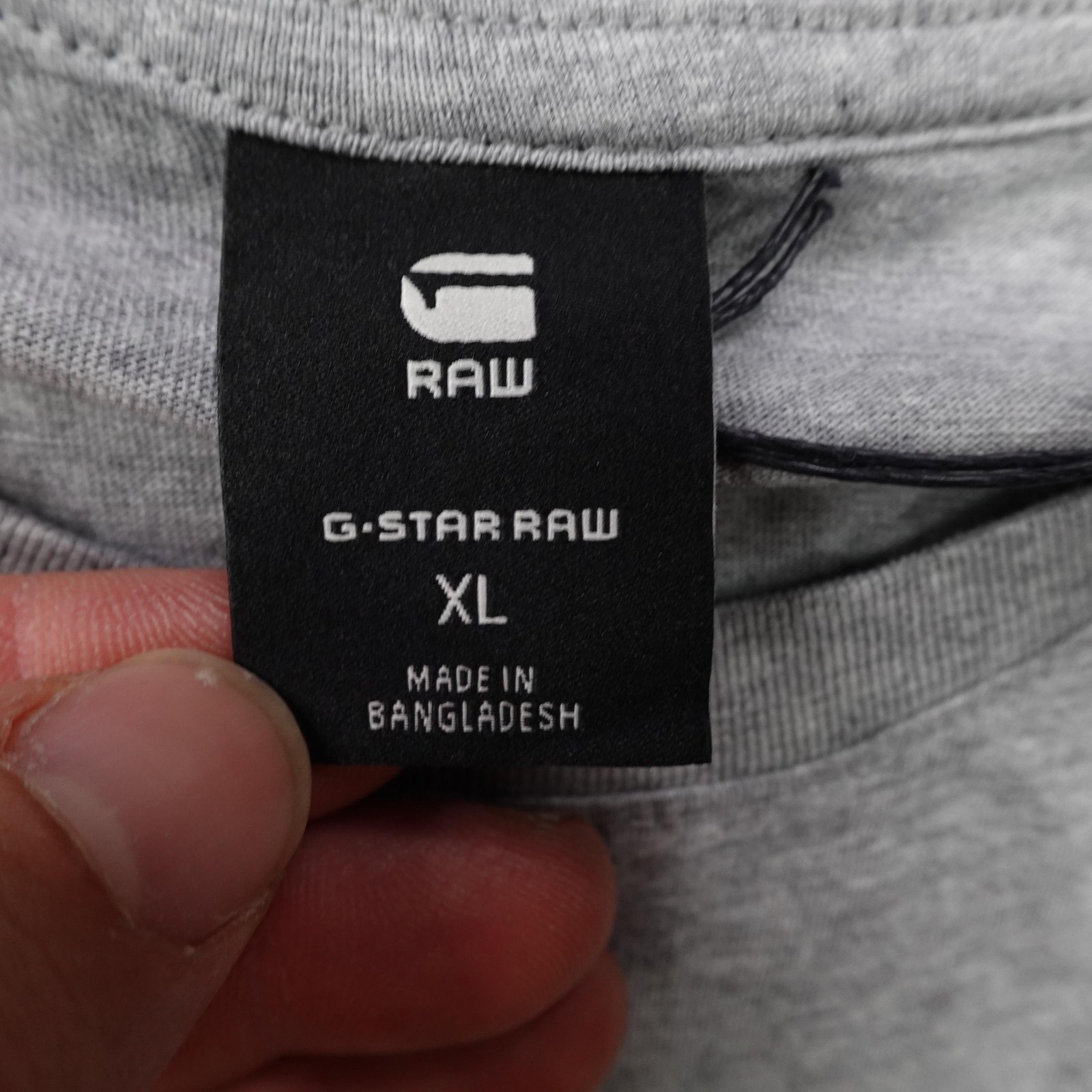 G STAR RAW Shirt Mens XL Gray Heather Compact Jersey Crew Neck Blanco Tee NEW