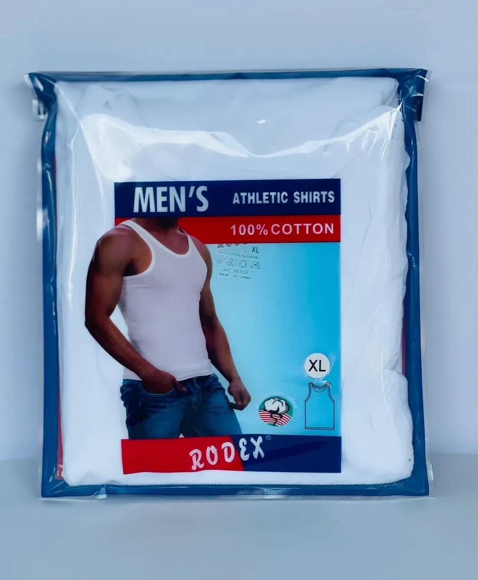 2 Pack Men’s White /Black A-Shirt TANK TOP ” 100% Cotton ” Size up to 4XL