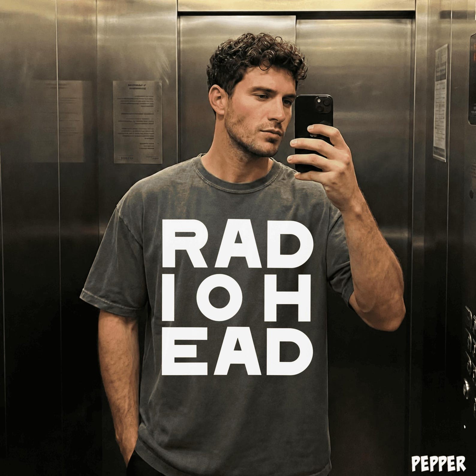 Edward Norton Radiohead Shirt, RAD I0H EAD Tee, Radiohead Block Graphic Tee