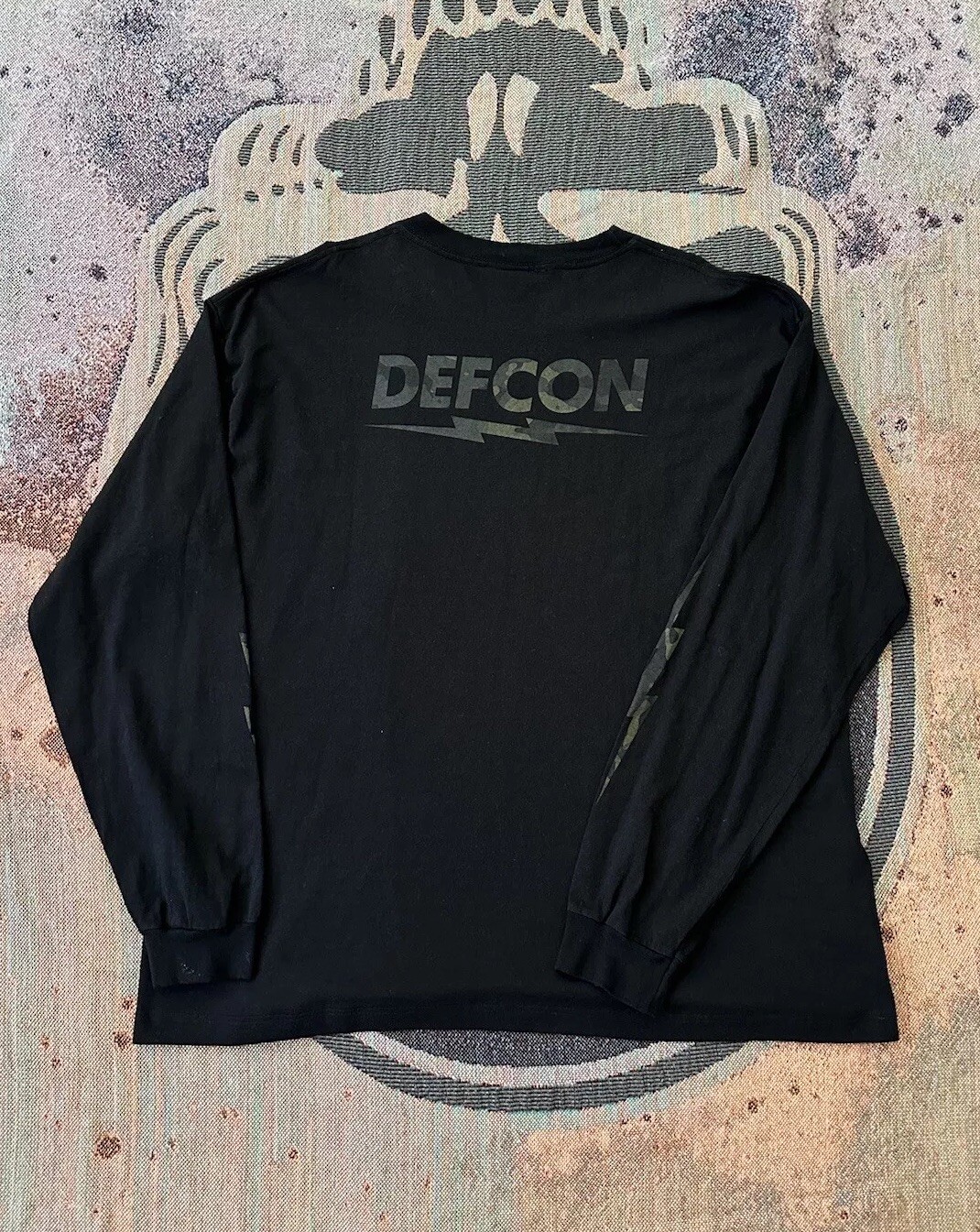 DEFCON GROUP LS CREW SHIRT BOLTS LOGO BLACK XXL RARE