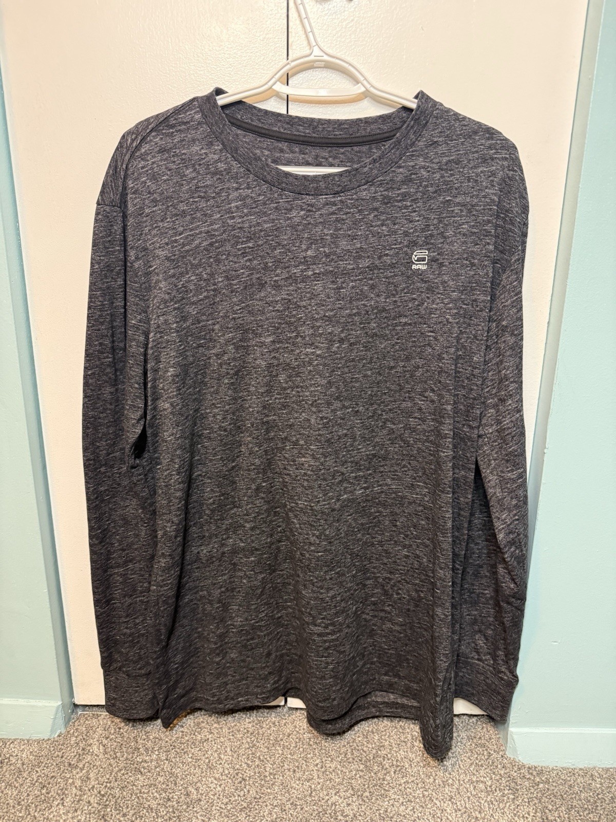 G-Star Raw Classic R L/S Shirt Mens Large Black Long Sleeve Faded Cotton