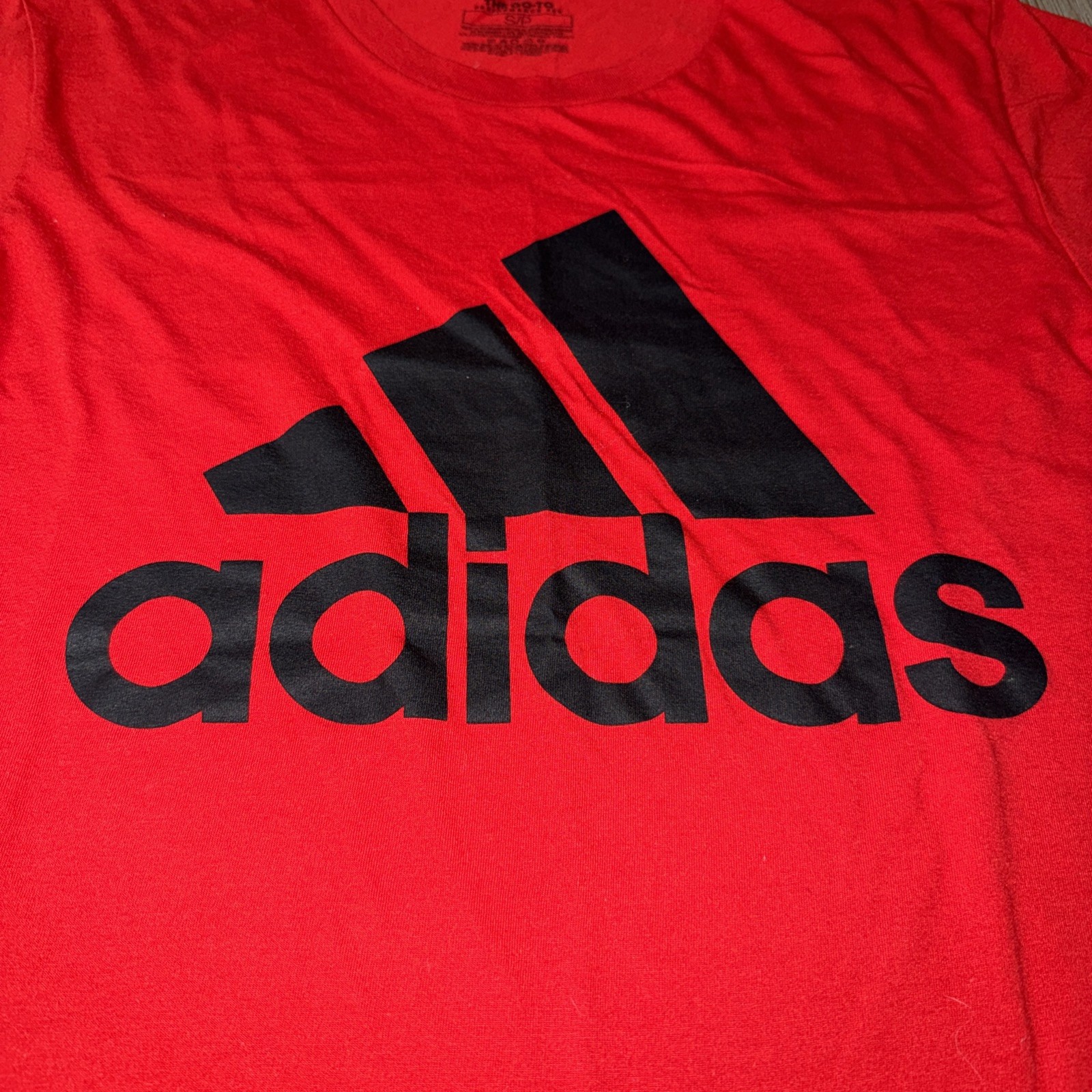 Adidas Performance Tee Red Short Sleeve T-Shirt Cotton/Polyester Size Small