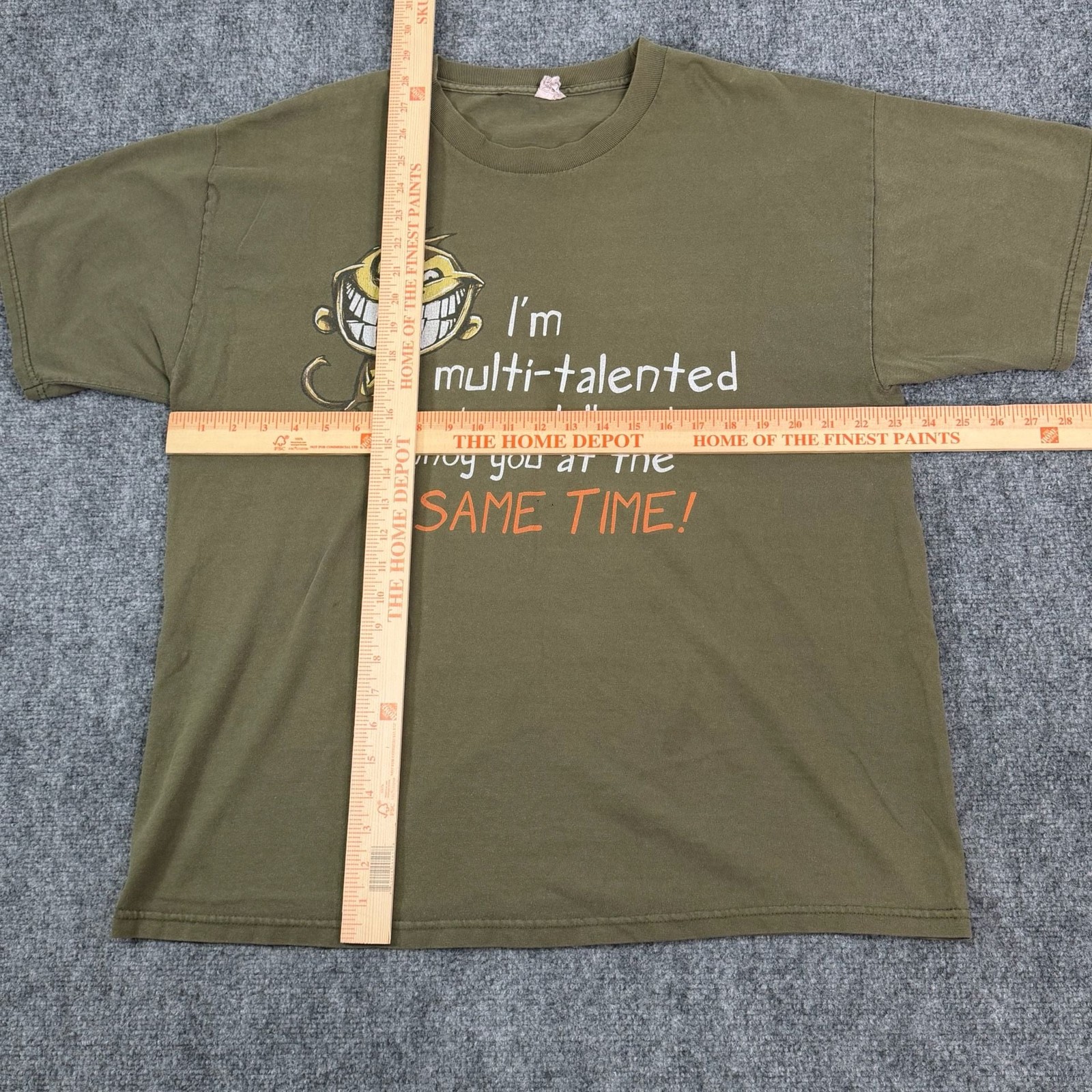 Vintage Y2K Stars Apparel & Action Multi-Talented Graphic T-Shirt Olive