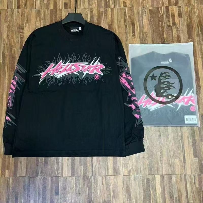 Hellstar Studios Retro Letter print Long Sleeve T-shirt – Multiple Colors + Size