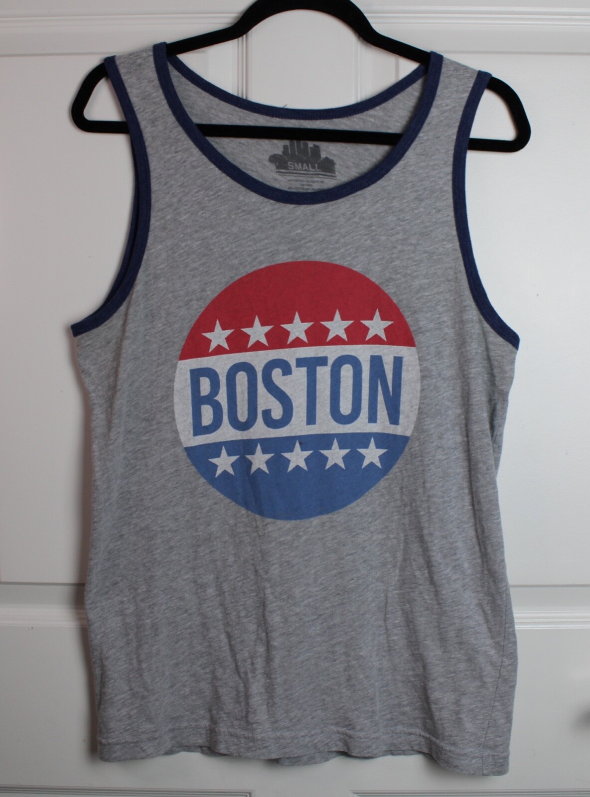 Men’s Hybrid Promotions Boston Tank Grey Heather Blue Trim Red/White Stars SM