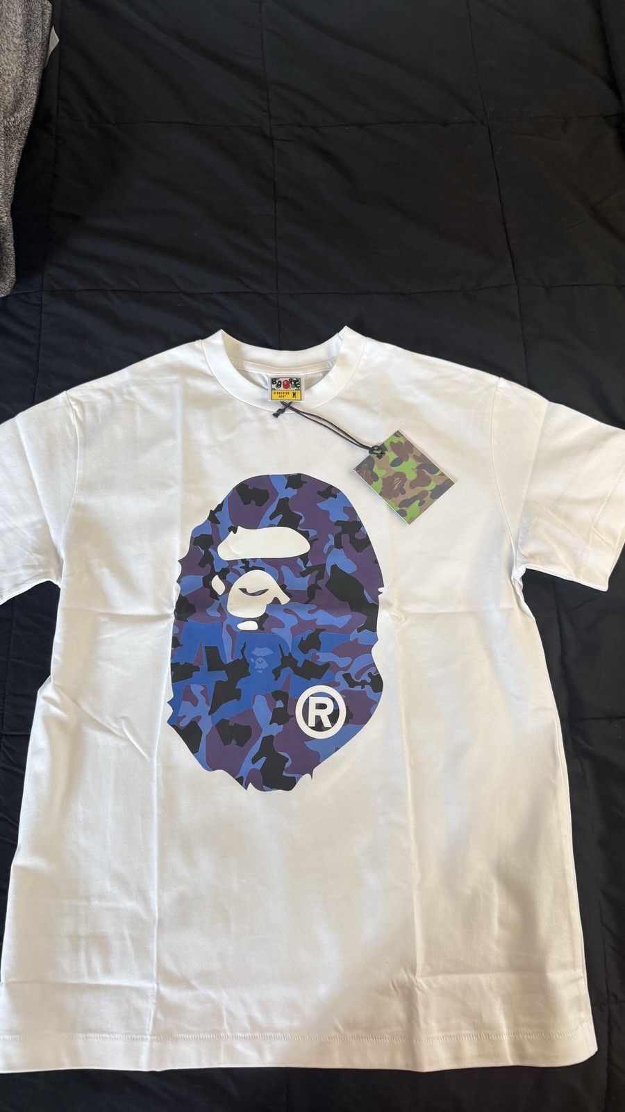 A Bathing Ape BAPE White Ape Head Logo Graphic Tee Men’s M Crew Neck SS