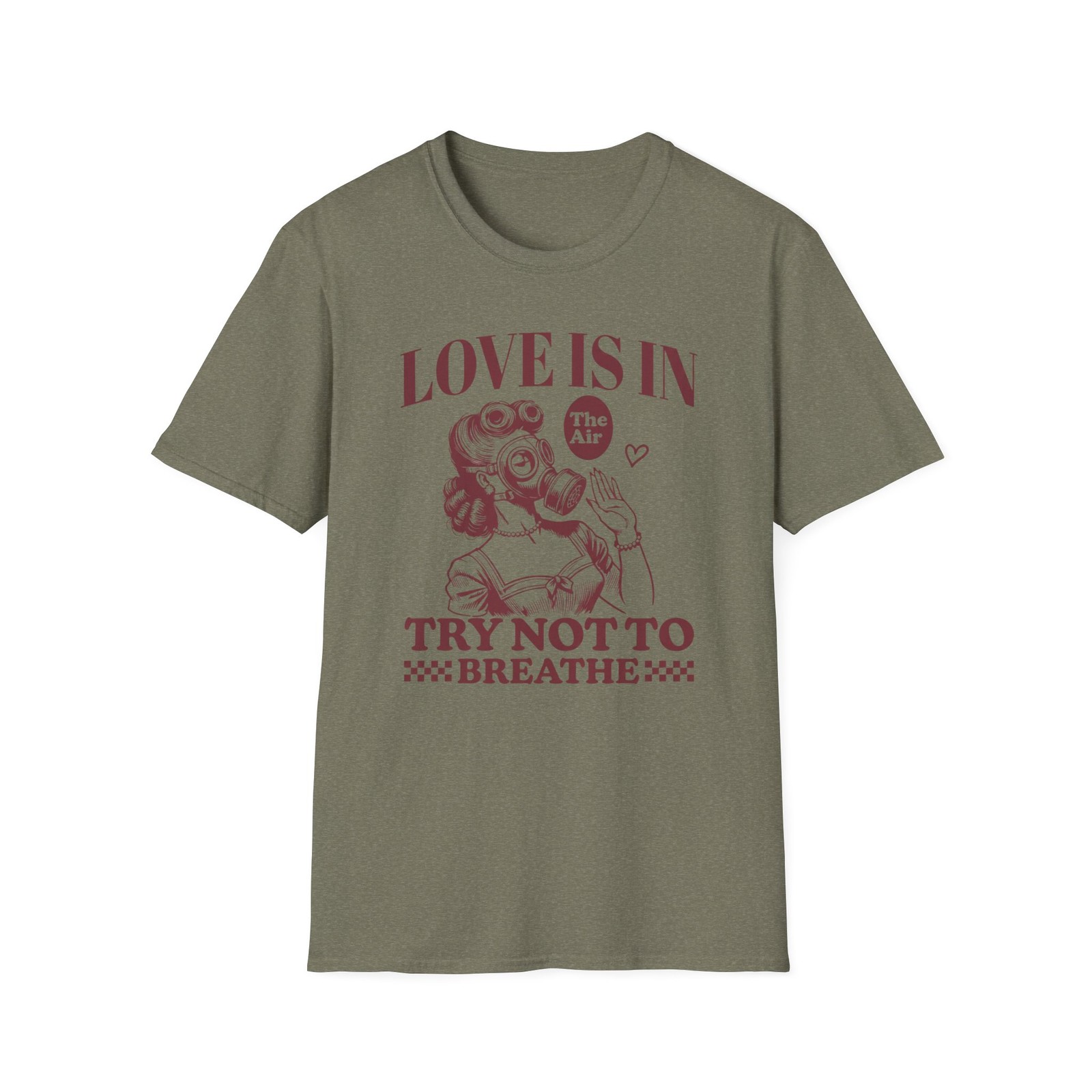 Love Is In the Air Retro Girl Illustration T-Shirt | Try Not to Breathe