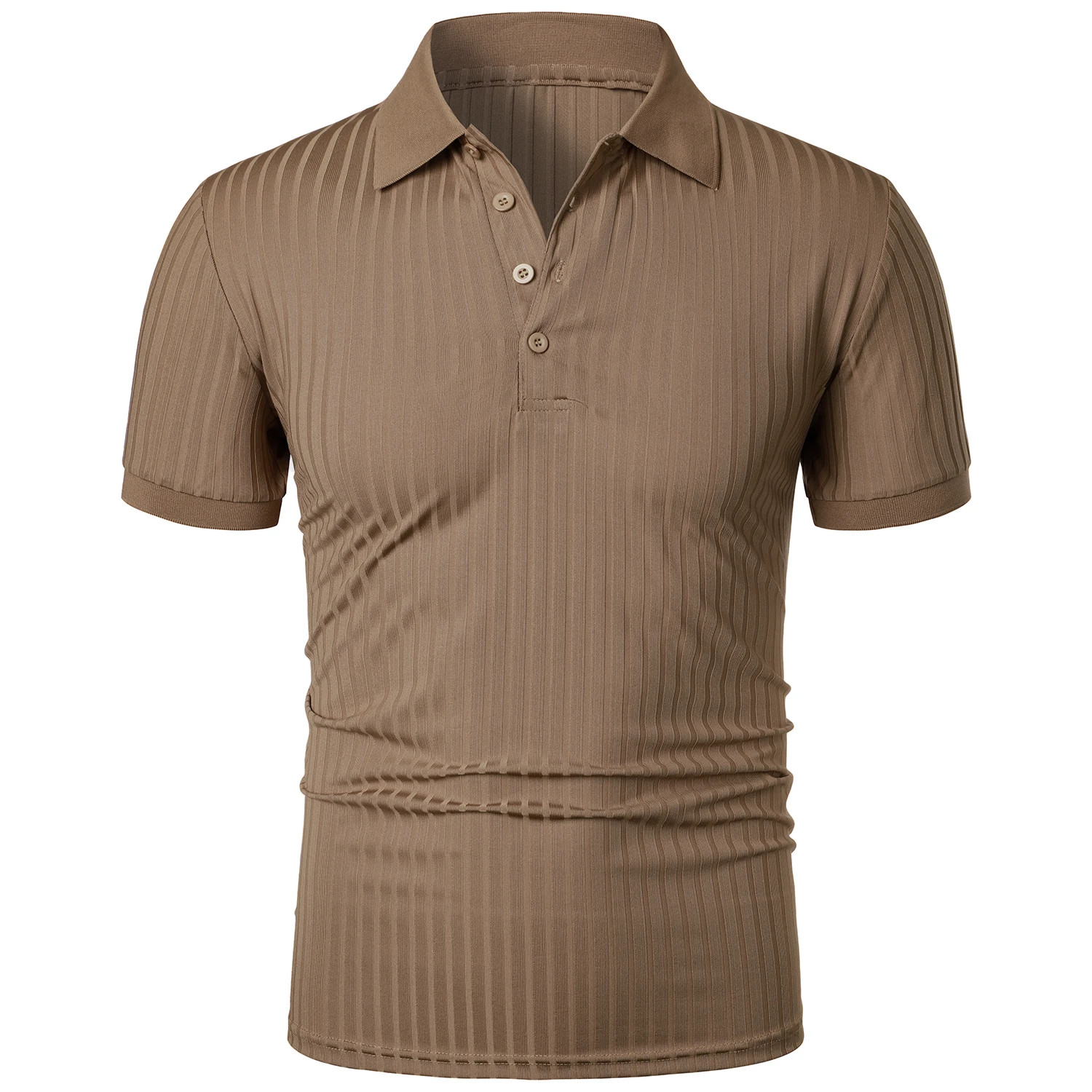 Men’s Elegant Lightweight Slim Stretchy Fabric Sports Polo Breathes Summer
