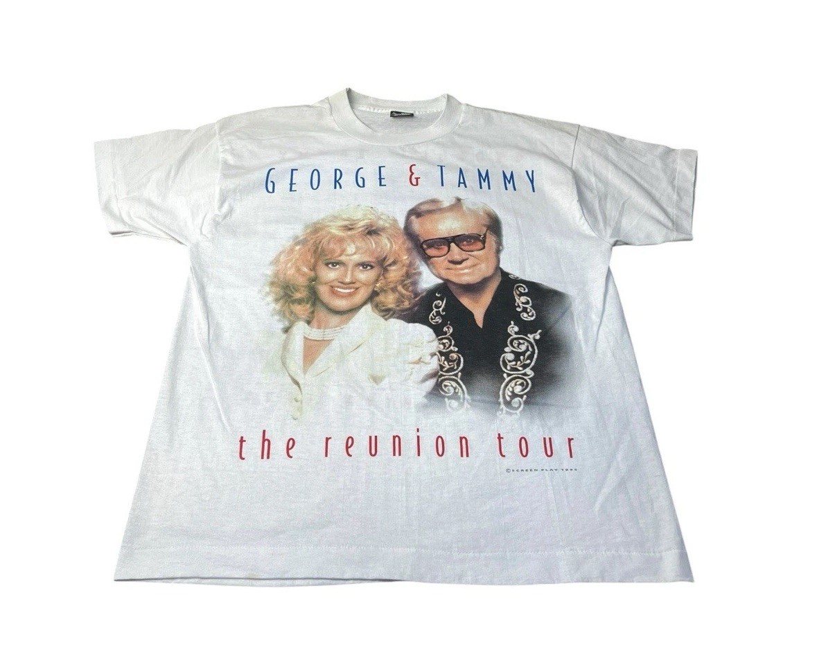 Vintage George & Tammy Shirt Large Country USA Reunion Tour 1995 Single Stitch