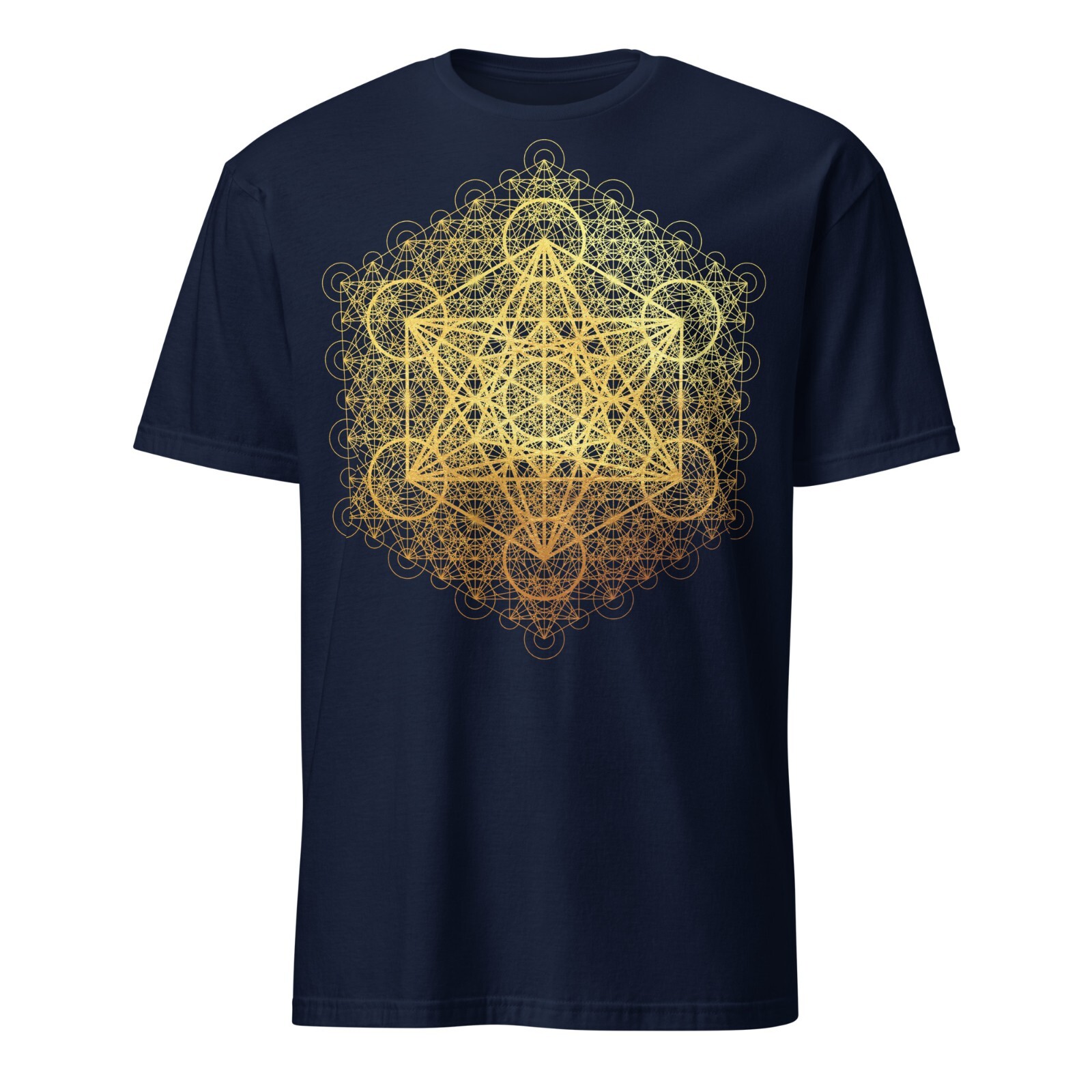 Sacred Geometry, Metatron’s Cube, Transcendence, Gold Geometric Unisex T-shirt
