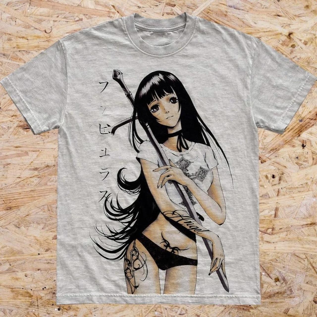 Y2k Edgy anime girl graphic tshirt , vintage anime tshirt