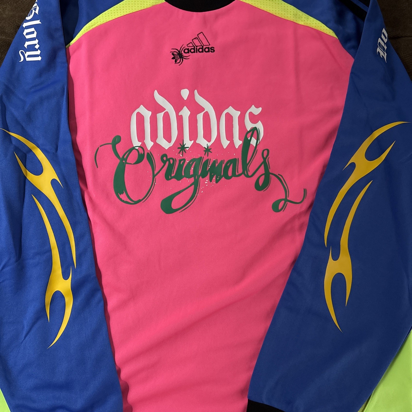Adidas Mens Size M Pink Blue Green JW0203 Spiders Goalkeeper Loose Jersey Shirt