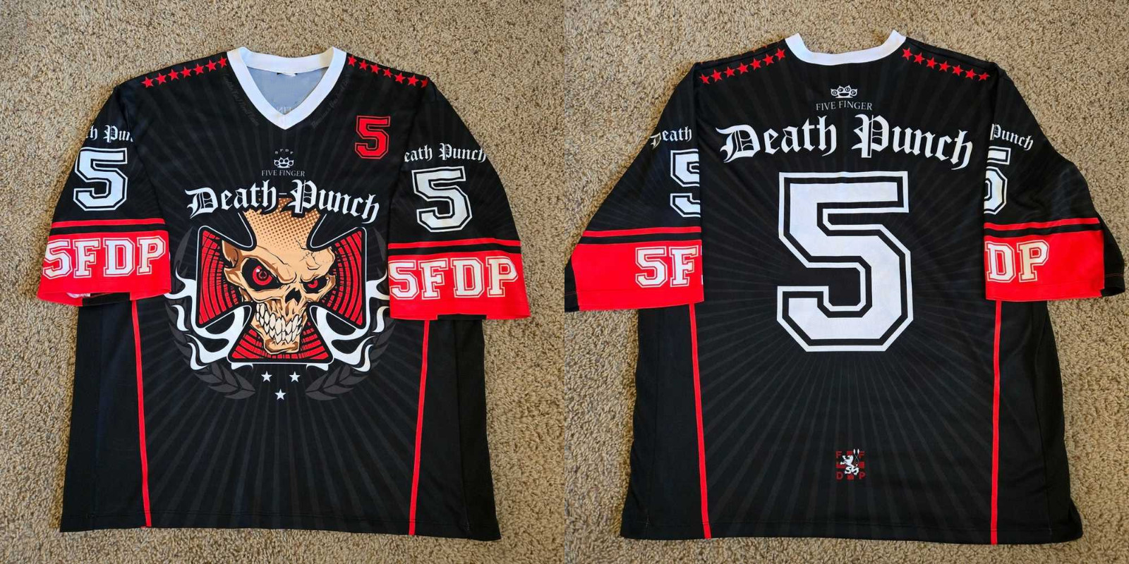 Rare Hot Five Finger Death Punch V-Neck Jersey S-5XL Shirt Unisex SE1829