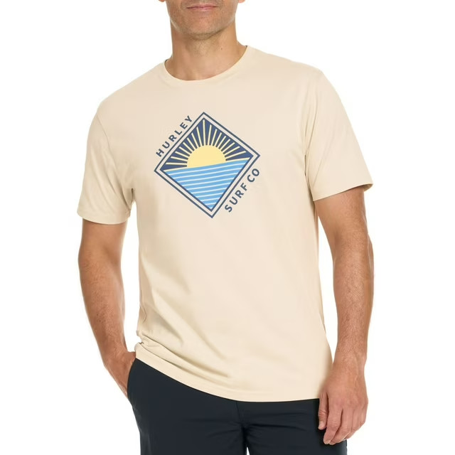 Hurley Men’s All Day Graphic Tee Size XXL Cream
