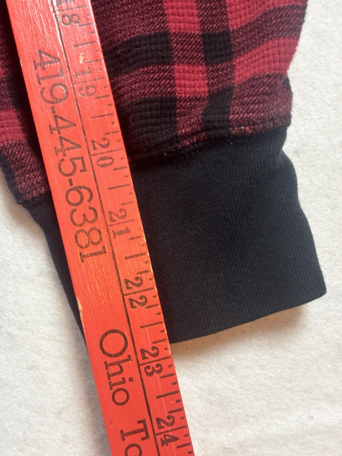 Polo Ralph Lauren Shirt Men’s Large Red Plaid Waffle Knit Long/SL Thermal Logo