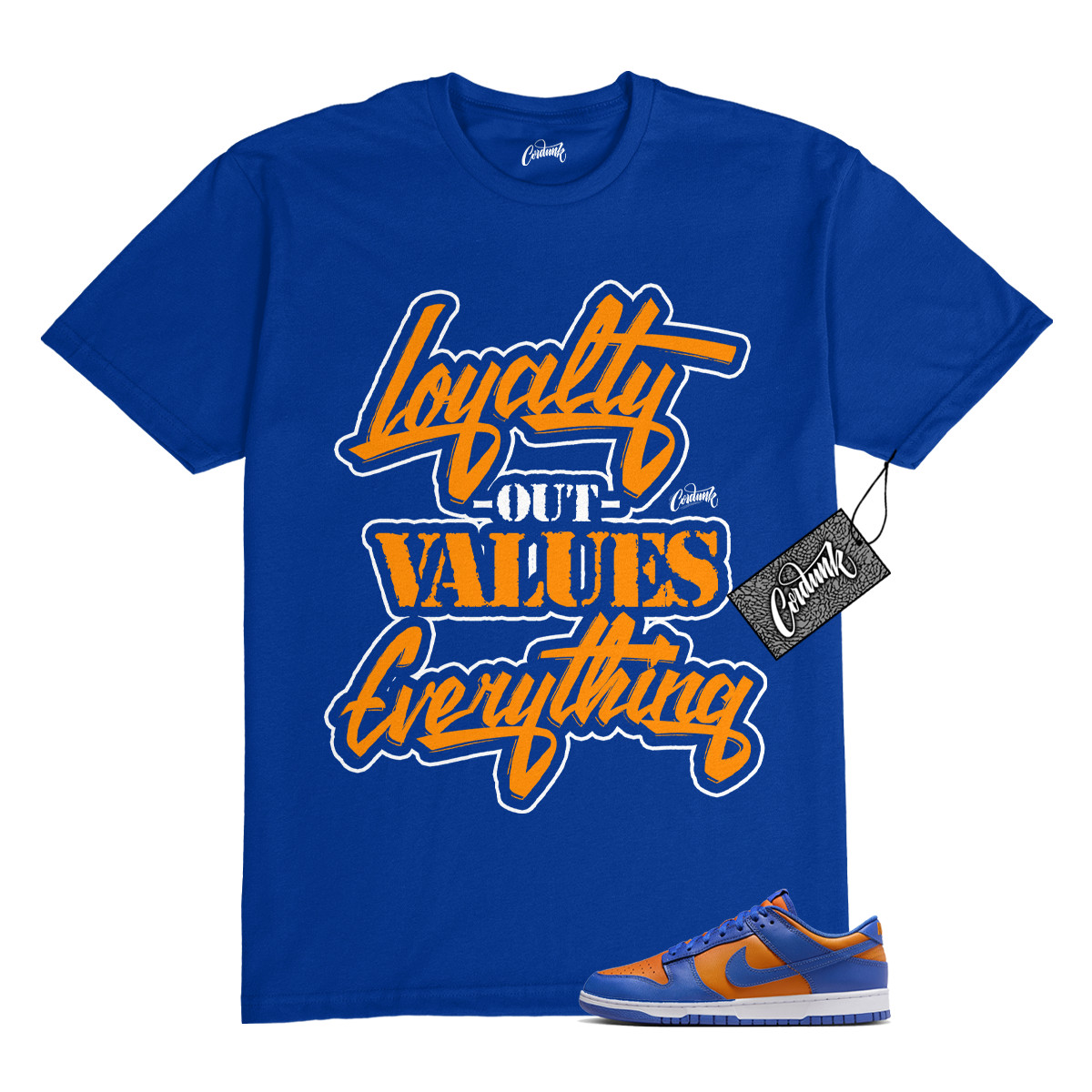 Dunk Knicks Team Royal Blue Orange Low Bright Ceramic T Shirt to Match LYLTY
