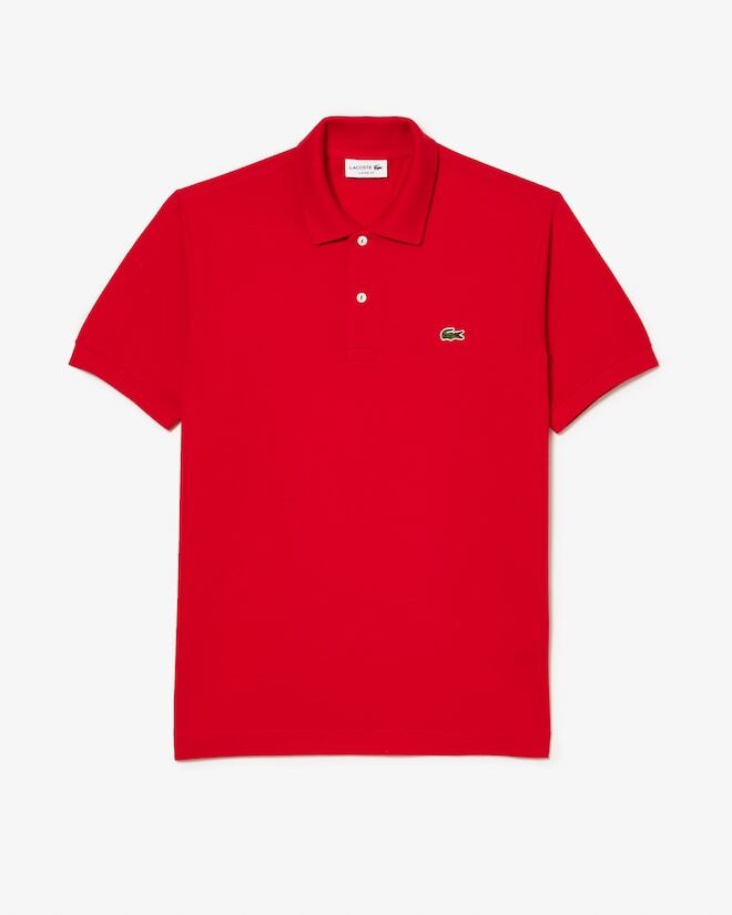 Lacoste Mens Red Polo Shirt Size L Cotton Piqué Classic Embroidered Logo