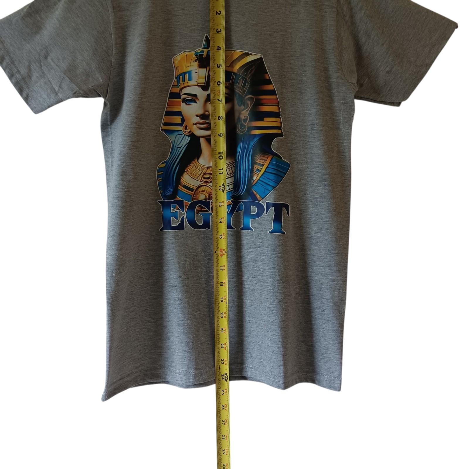 Egypt queen Cleopatra men’s gray short-sleeve graphic t-shirt size S