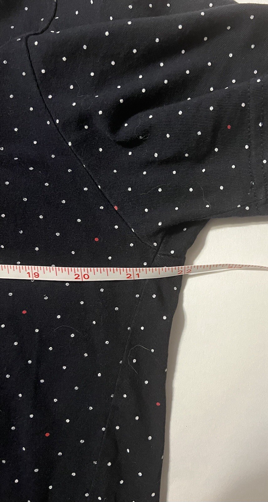 denim flower ricky singh t shirt Navy Blue, Red, & White Polka Dot Short Sleeve