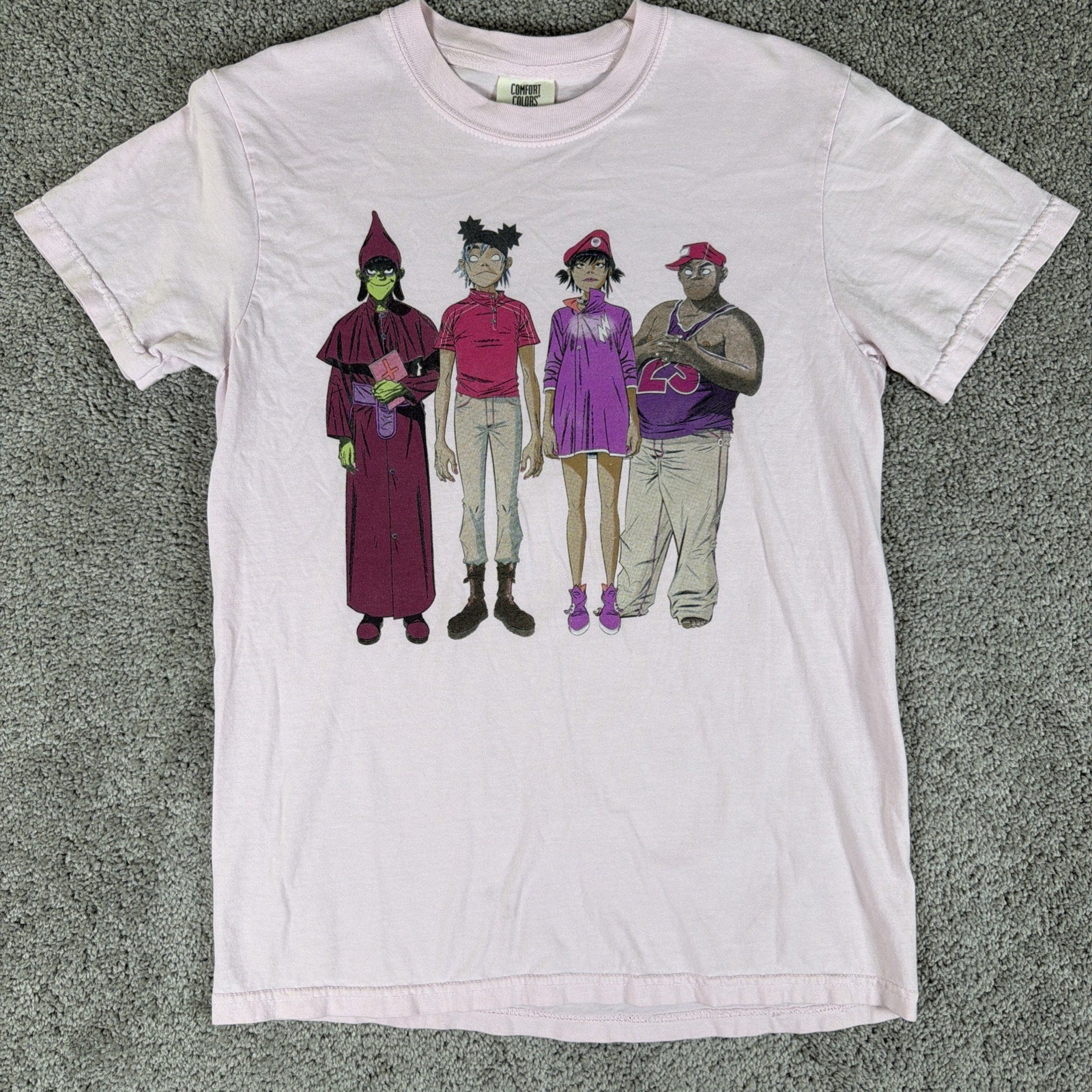Gorillaz Shirt Adult S Light Pink 2022 North American Tour Double Sided Band Tee